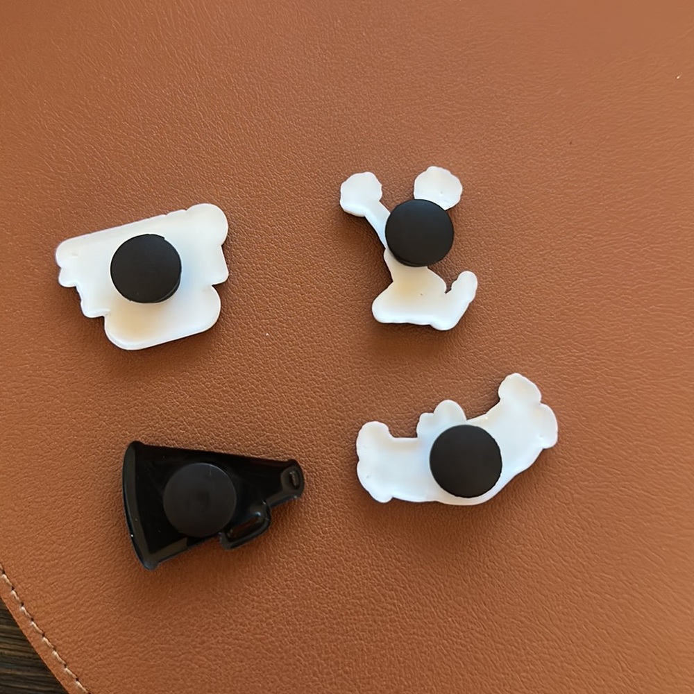Cheer Cheerleading 4X Black Pink White Charms For Crocs Shoes New - Picture 2 of 2